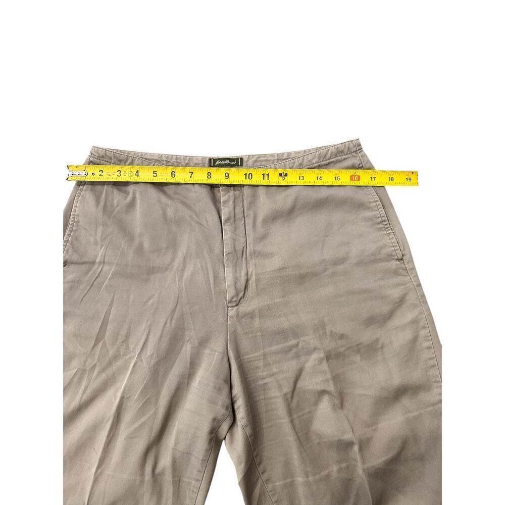 Eddie Bauer Khaki Tapered Pants Women’s 14 (Measured) Pull-On Hem Detail - Picture 3 of 8